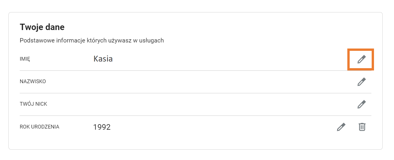 Jak mogę edytować lub zaktualizować swoje dane?